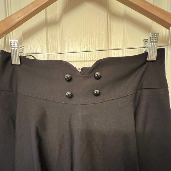 NWT Bella Poque size M black high waisted flared retro midi skirt with pockets - Picture 5 of 11